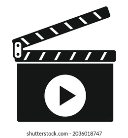 Cinema clapper icon simple vector. Clap board. Film movie