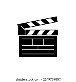 Cinema clapper icon. The symbol of filming a movie or TV series. Isolated vector illustration on white background.