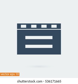 cinema clapper icon, vector best flat icon, EPS