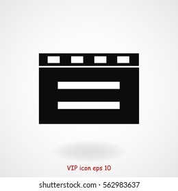 cinema clapper icon, vector best flat icon, EPS