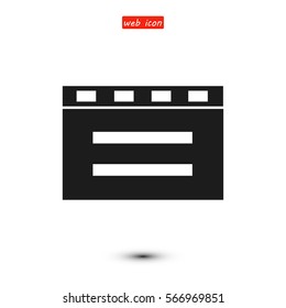 cinema clapper icon, vector best flat icon, EPS