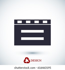 cinema clapper icon, vector best flat icon, EPS