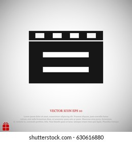 cinema clapper icon, vector best flat icon, EPS