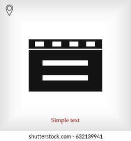 cinema clapper icon, vector best flat icon, EPS