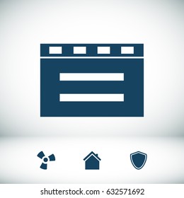 cinema clapper icon, vector best flat icon, EPS