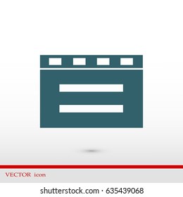 cinema clapper icon, vector best flat icon, EPS