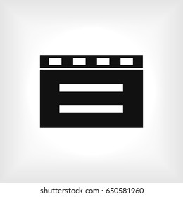 cinema clapper icon, vector best flat icon, EPS