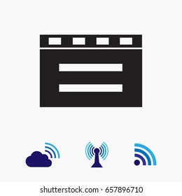 cinema clapper icon, vector best flat icon, EPS