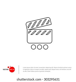 Cinema Clapper icon - Vector Illustration