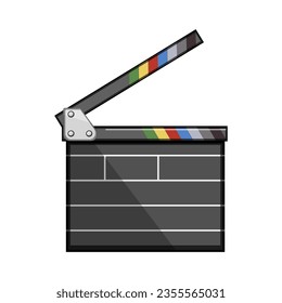 cinema clapperboard cartoon. board production, clapboard clap, clapperboard action cinema clapperboard sign. isolated symbol vector illustration