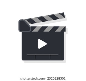 Cinema clapperboard icon. Film production symbol