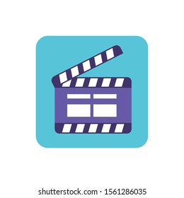 cinema clapperboard on white background vector illustration design