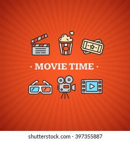 Cinema Concept. Can Be Used as a Poster. Vector illustration