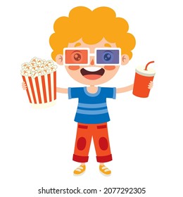 Cinema Concept With Cartoon Character