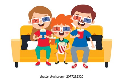 Cinema Concept With Cartoon Character