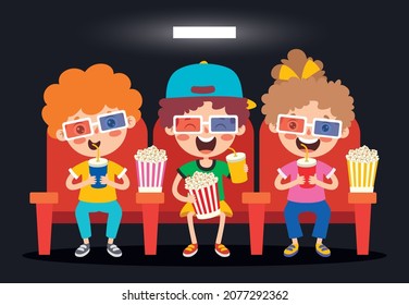 Cinema Concept With Cartoon Character