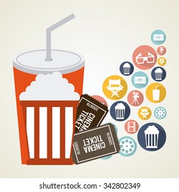 Cinema concept with movies icons design, vector illustration 10 eps graphic