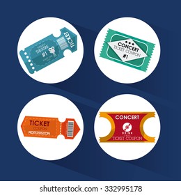 Cinema concept with ticket icons design, vector illustration 10 eps graphic.
