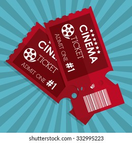 Cinema concept with ticket icons design, vector illustration 10 eps graphic.