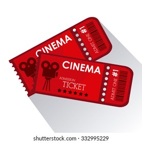 Cinema concept with ticket icons design, vector illustration 10 eps graphic.