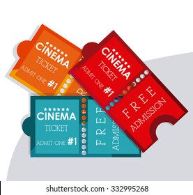 Cinema concept with ticket icons design, vector illustration 10 eps graphic.