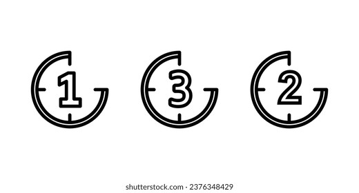 
Cinema countdown icons set. Movie and video countdown icon symbol, editable isolated white background vector illustration.
