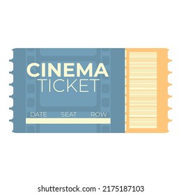 Cinema coupon icon cartoon vector. Movie ticket. Film event