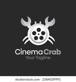 Cinema Crab Logo Design Template. Good for Business, Agency, Community and Organization