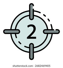 Cinema crossfire icon. Outline cinema crossfire vector icon color flat isolated