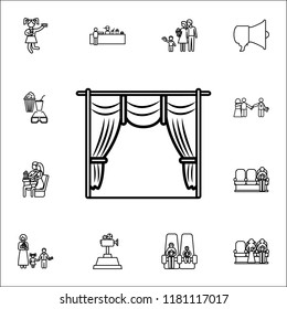 cinema curtains icon. Cinema icons universal set for web and mobile