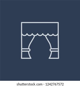 Cinema curtains icon. Trendy flat vector line Cinema curtains icon on dark blue background from Cinema collection. 