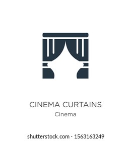 Cinema curtains icon vector. Trendy flat cinema curtains icon from cinema collection isolated on white background. Vector illustration can be used for web and mobile graphic design, logo, eps10