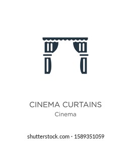 Cinema curtains icon vector. Trendy flat cinema curtains icon from cinema collection isolated on white background. Vector illustration can be used for web and mobile graphic design, logo, eps10