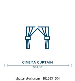 Filmvorhänge umreißen Vektorsymbol. einfache Elementgrafik. Filmvorhänge umreißen Symbol aus dem bearbeitbaren Kinokonzept. kann für Web und mobile
