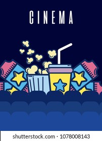 Cinema cute cartoons design