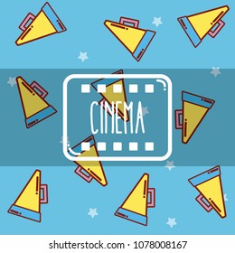 Cinema cute cartoons pattern background