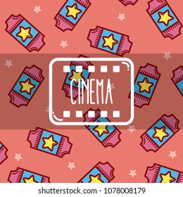 Cinema cute cartoons pattern background