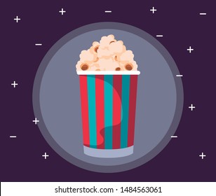 cinema delicious popcorn isolated icon