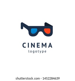 cinema design elements template. Minimalistic logo design. movie vector logotype. Business sign, identity, label, media badge.