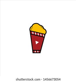 cinema design elements template. Minimalistic logo design. movie vector logotype. Business sign, identity, label, media badge.
