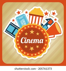 cinema design over beige background vector illustration