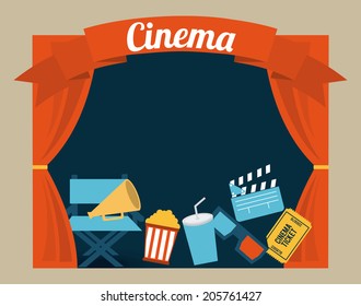 cinema design over blue background vector illustration