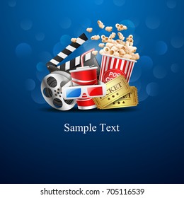 cinema design over blue background.vector illustration