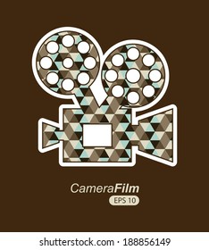 Cinema design over brown background, vector illustration