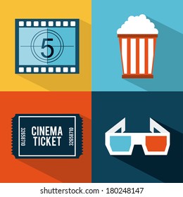 cinema design over colors background vector illustration