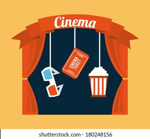 cinema design over cream background vector illustration