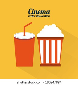 cinema design over orange background vector illustration