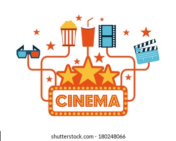 cinema design over white background vector illustration