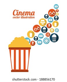 Cinema design over white background, vector illustration