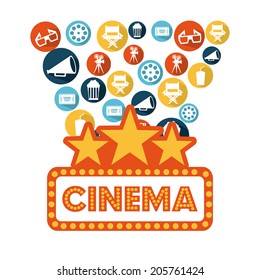 cinema design over white background vector illustration